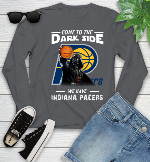 NBA Come To The Dark Side We Have Indiana Pacers Star Wars Darth Vader Basketball Youth Long Sleeve 9
