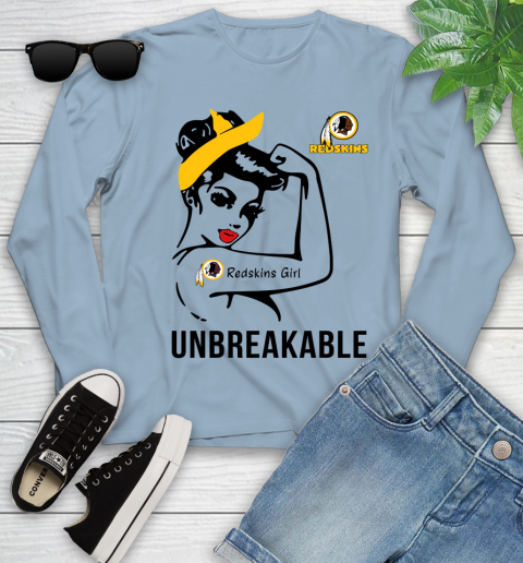 NFL Washington Redskins Girl Unbreakable Football Sports Youth Long Sleeve 6