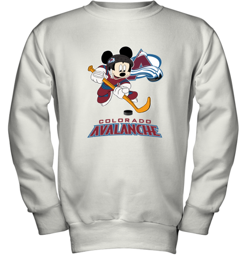 NHL Hockey Mickey Mouse Team Colorado Avanlanche Youth Sweatshirt