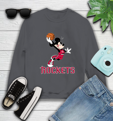 NBA Basketball Houston Rockets Cheerful Mickey Mouse Shirt Sweatshirt 6