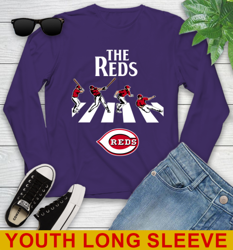 MLB Baseball Cincinnati Reds The Beatles Rock Band Shirt Youth Long Sleeve 4
