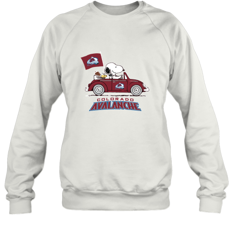 Snoopy And Woodstock Ride The Colorado Avalanche Car NHL Sweatshirt