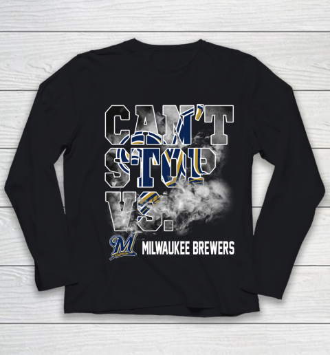 MLB Milwaukee Brewers Baseball Can't Stop Vs Brewers Youth Long Sleeve