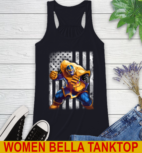 NBA Basketball Toronto Raptors Thanos Marvel American Flag Shirt Racerback Tank 8