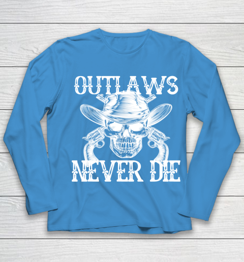 Outlaws Never Die shirt skull biker Youth Long Sleeve 5