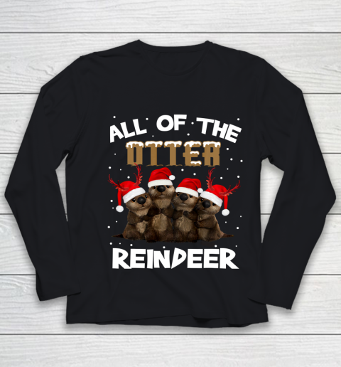 All Of Otter Reindeer Christmas Pajamas Tshirt Xmas Youth Long Sleeve