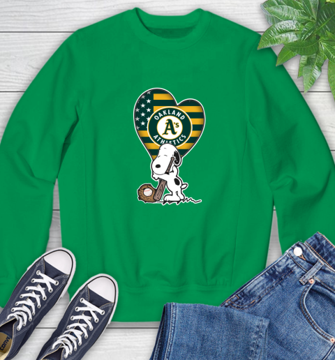 Oakland Athletics MLB Baseball The Peanuts Movie Adorable Snoopy Sweatshirt 6