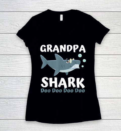 Grandpa Funny Gift Apparel  Fathers Day Gift From Wife Kids Baby Grandpa Women's V-Neck T-Shirt
