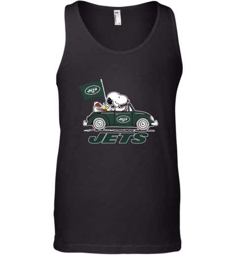 Snoopy And Woodstock Ride The New York Jets Car NFL Tank Top