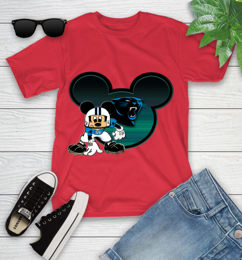 NFL Carolina Panthers Mickey Mouse Disney Football T Shirt Youth T-Shirt 10