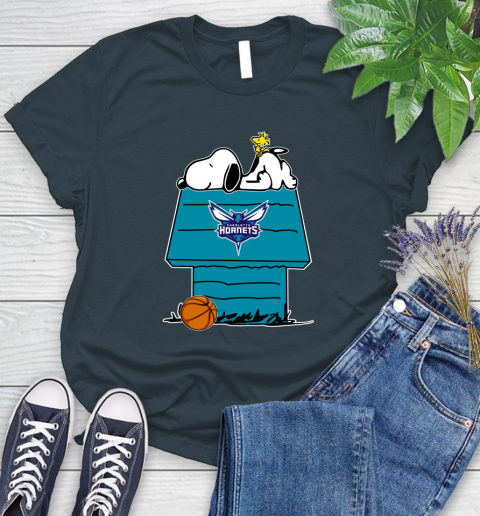 Charlotte Hornets NBA Basketball Snoopy Woodstock The Peanuts Movie Women's T-Shirt 8