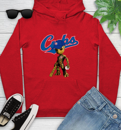 MLB Chicago Cubs Groot Guardians Of The Galaxy Baseball Youth Hoodie 11