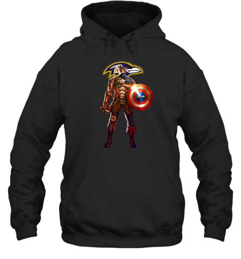 NFL Captain America Baltimore Ravens Hoodie