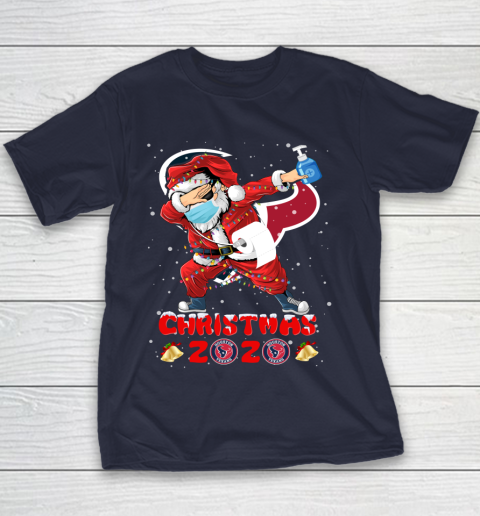 Houston Texans Funny Santa Claus Dabbing Christmas 2020 NFL Youth T-Shirt 2
