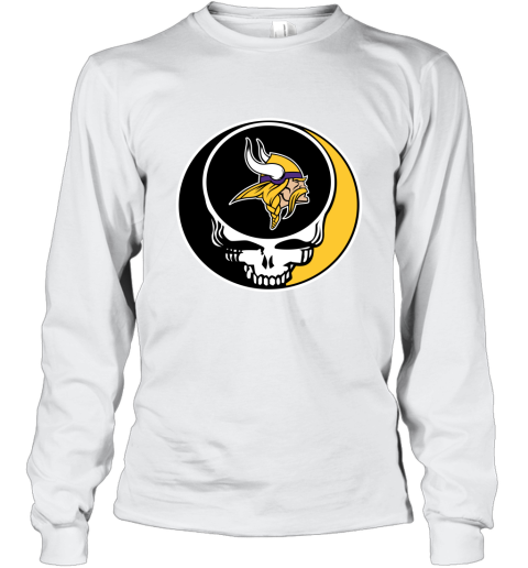 NFL Minnesota Vikings Grateful Dead Rock Band Football Sports DxZUuSj3yIm long sleeve tee 14 95 151514 front white