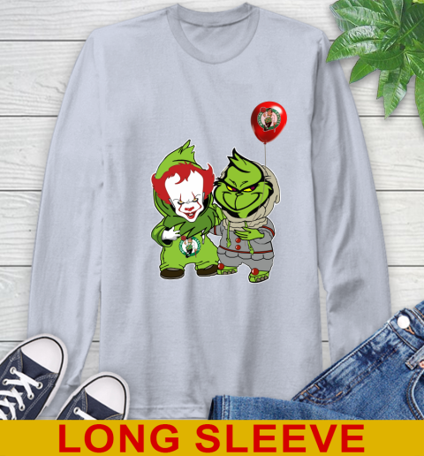 Boston Celtics Baby Pennywise Grinch Christmas NBA Basketball Long Sleeve T-Shirt 6