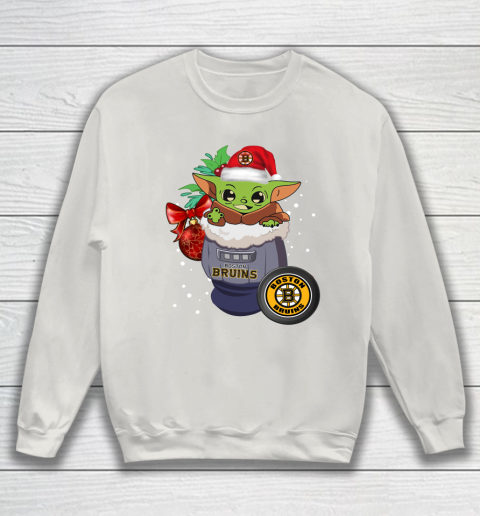 Boston Bruins Christmas Baby Yoda Star Wars Funny Happy NHL Sweatshirt 10