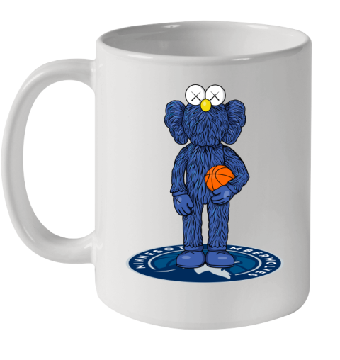 NBA Basketball Minnesota Timberwolves Kaws Bff Blue Figure Shirt Ceramic Mug 11oz