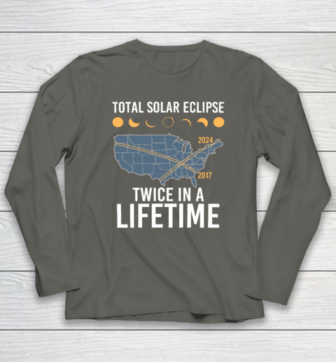 Twice In A Lifetime Solar Eclipse Shirt 2024 Total Eclipse Long Sleeve T-Shirt 4