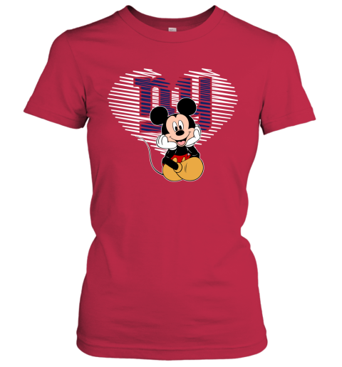 NFL New York Giants The Heart Mickey Mouse Disney Football T Shirt qqt5ZGCtMyN ladies t shirt 20 95 151514 front red