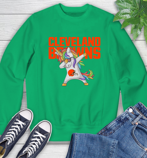 Cleveland Browns NFL Football Funny Unicorn Dabbing Sports Sweatshirt 6