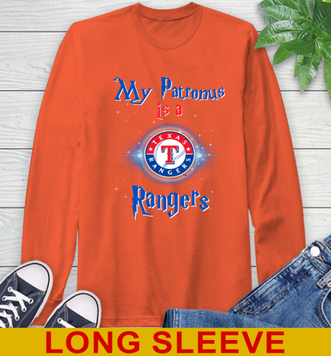 MLB Baseball Harry Potter My Patronus Is A Texas Rangers Long Sleeve T-Shirt 4