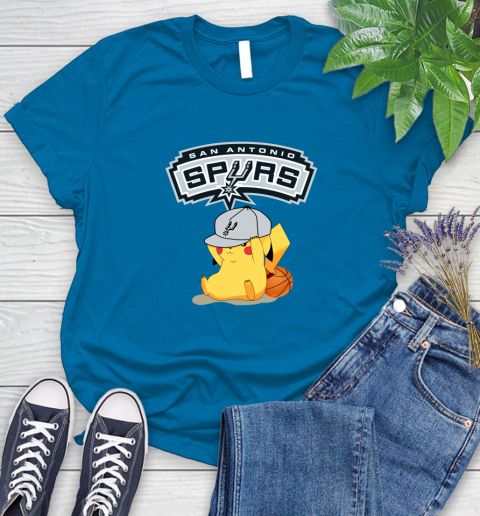 NBA Pikachu Basketball Sports San Antonio Spurs Women's T-Shirt 7