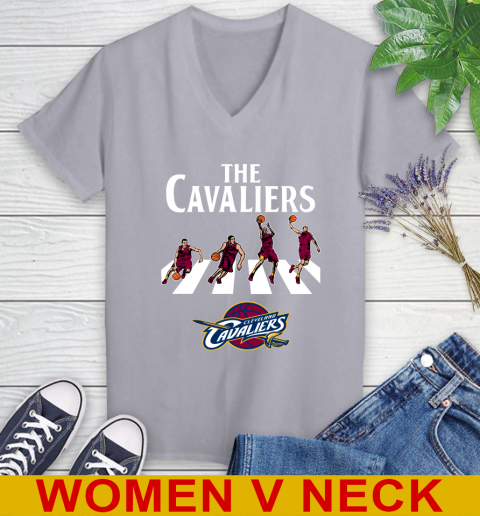 NBA Basketball Cleveland Cavaliers The Beatles Rock Band Shirt Women's V-Neck T-Shirt 4
