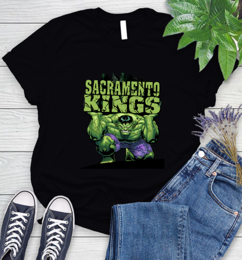 Sacramento Kings NBA Basketball Incredible Hulk Marvel Avengers Sports Women's T-Shirt 2