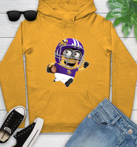 NFL Minnesota Vikings Minions Disney Football Sports Youth Hoodie 3