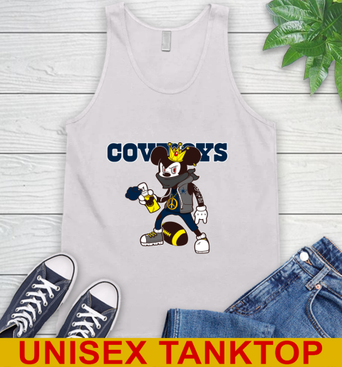 Dallas Cowboys NFL Football Mickey Peace Sign Sports Tank Top