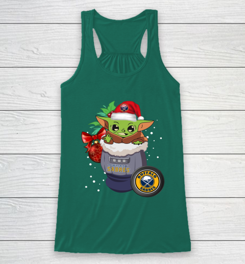 Buffalo Sabres Christmas Baby Yoda Star Wars Funny Happy NHL Racerback Tank 6