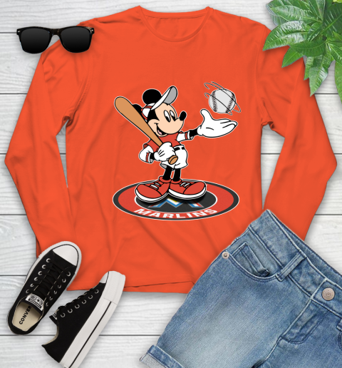MLB Baseball Miami Marlins Cheerful Mickey Disney Shirt Youth Long Sleeve 4