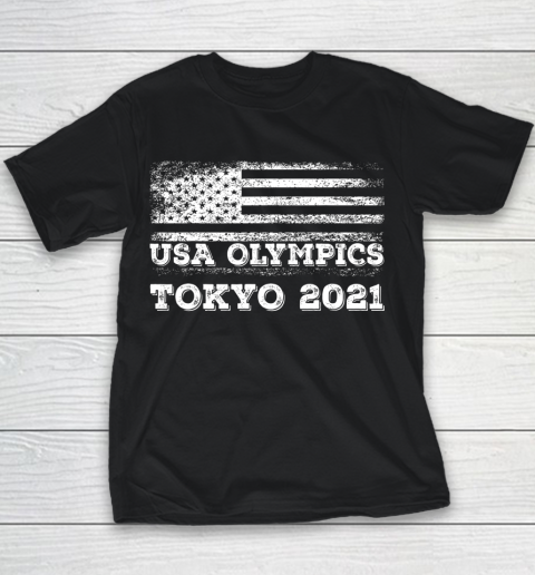 American Flag For US Team Tokyo Olympic 2021 USA Team Shirt Youth T-Shirt