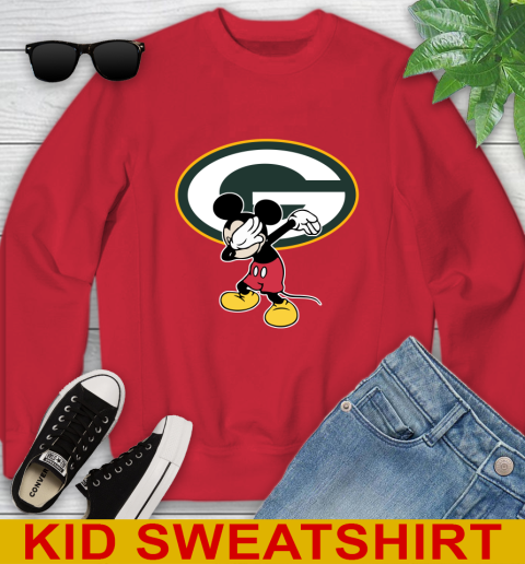 Green Bay Packers NFL Football Dabbing Mickey Disney Sports Youth Sweatshirt 8