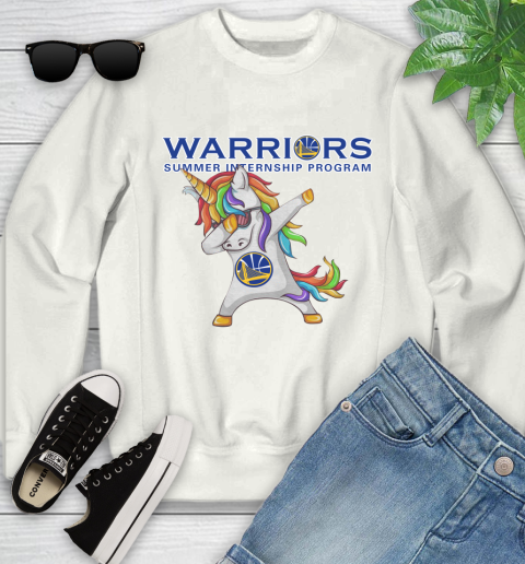 Golden State Warriors NBA Basketball Funny Unicorn Dabbing Sports Youth Sweatshirt