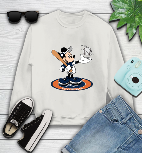MLB Baseball Detroit Tigers Cheerful Mickey Disney Shirt Sweatshirt 12