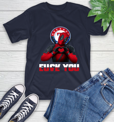MLB Texas Rangers Deadpool Love You Fuck You Baseball Sports T-Shirt 3