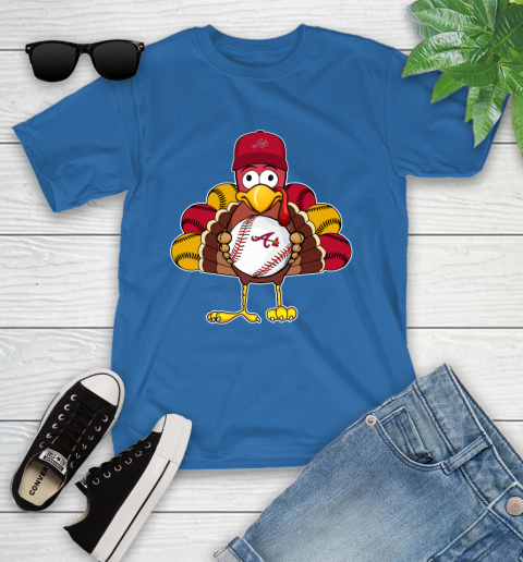 Atlanta Braves Turkey thanksgiving Youth T-Shirt 9