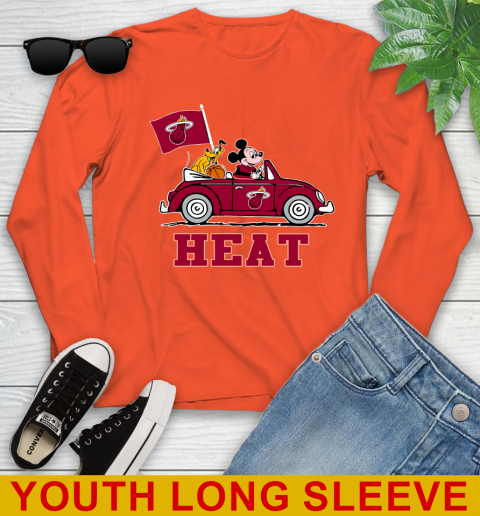 NBA Basketball Miami Heat Pluto Mickey Driving Disney Shirt Youth Long Sleeve 4
