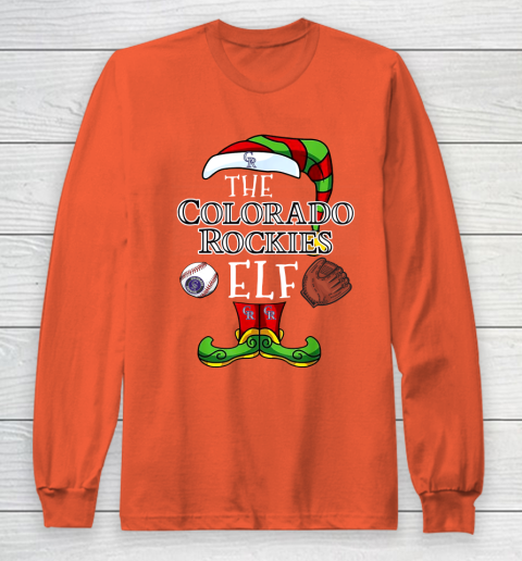 Colorado Rockies Christmas ELF Funny MLB Long Sleeve T-Shirt 3