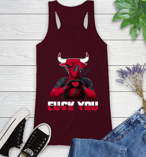 NBA Chicago Bulls Deadpool Love You Fuck You Basketball Sports Racerback Tank 2