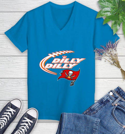 NFL Tampa Bay Buccaneers Dilly Dilly Football Sports Women's V-Neck T-Shirt 7