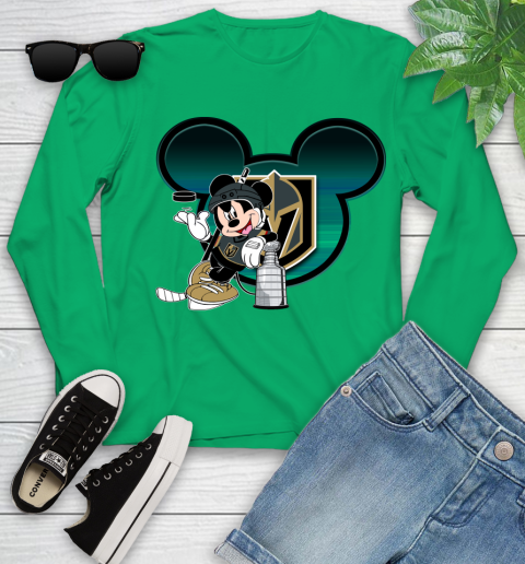 NHL Vegas Golden Knights Stanley Cup Mickey Mouse Disney Hockey T Shirt Youth Long Sleeve 6
