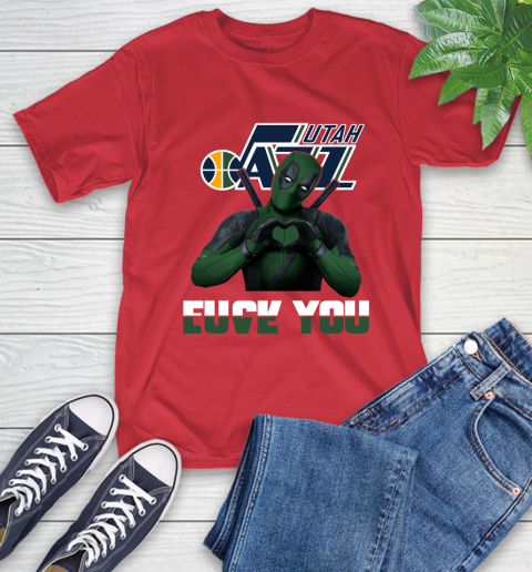 NBA Utah Jazz Deadpool Love You Fuck You Basketball Sports T-Shirt 11
