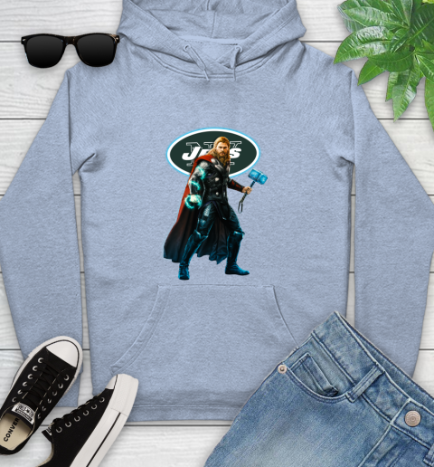 NFL Thor Avengers Endgame Football New York Jets Youth Hoodie 11 NFL Thor Avengers Endgame Football New York Jets Youth Hoodie - Image 11