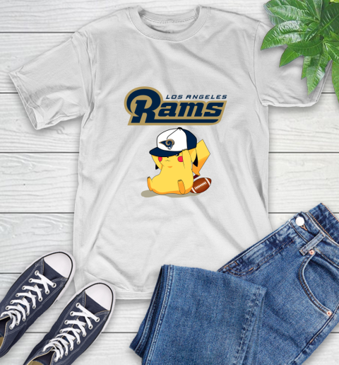 NFL Pikachu Football Sports Los Angeles Rams T-Shirt