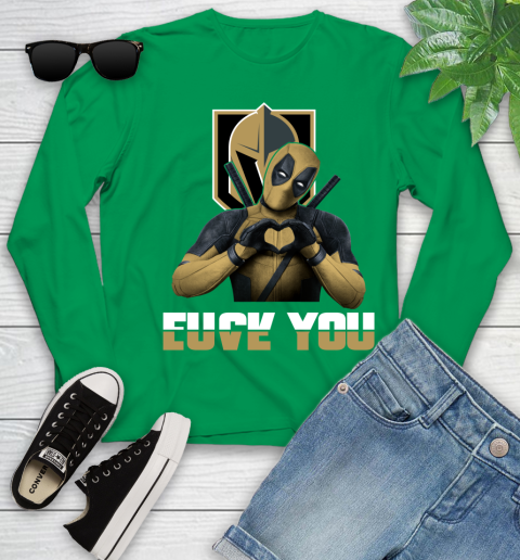NHL Vegas Golden Knights Deadpool Love You Fuck You Hockey Sports Youth Long Sleeve 7