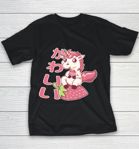 Strawberry Milk Shake Carton  Kawaii Chibi Unicorn Japanese Youth T-Shirt