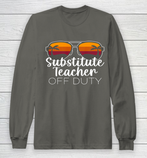Substitute Teacher of the Deaf Off Duty Sunglasses Sunset Long Sleeve T-Shirt 5